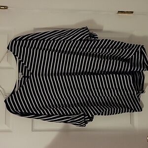 Oversized B&W Striped Top